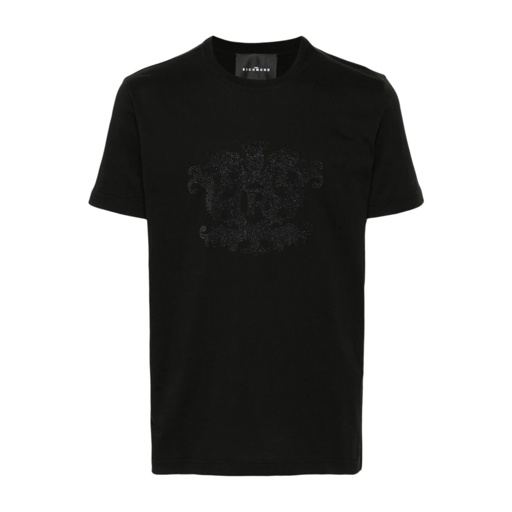 John Richmond Zwart Logo T-shirt Katoen Mannen Black Heren