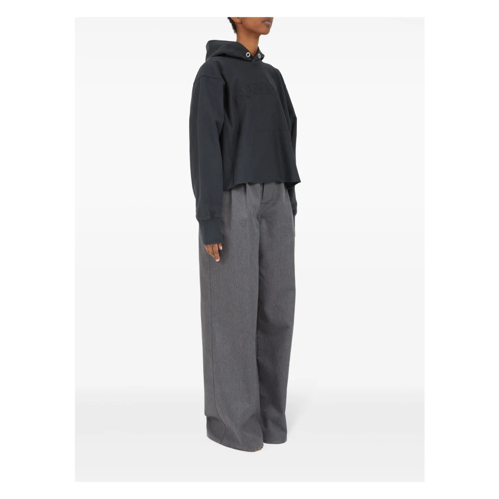 Maison Margiela Geborduurde Katoenen Hoodie Gray Dames