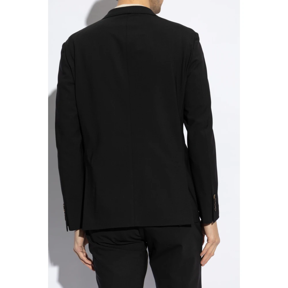 Eleventy Wollen blazer met open revers Black Heren