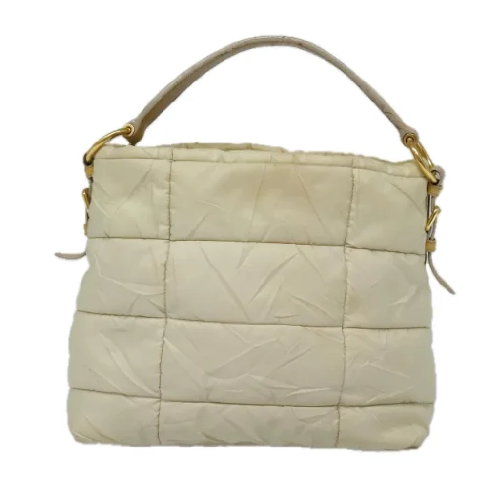 Prada Vintage Pre-owned Nylon handbags Beige Dames