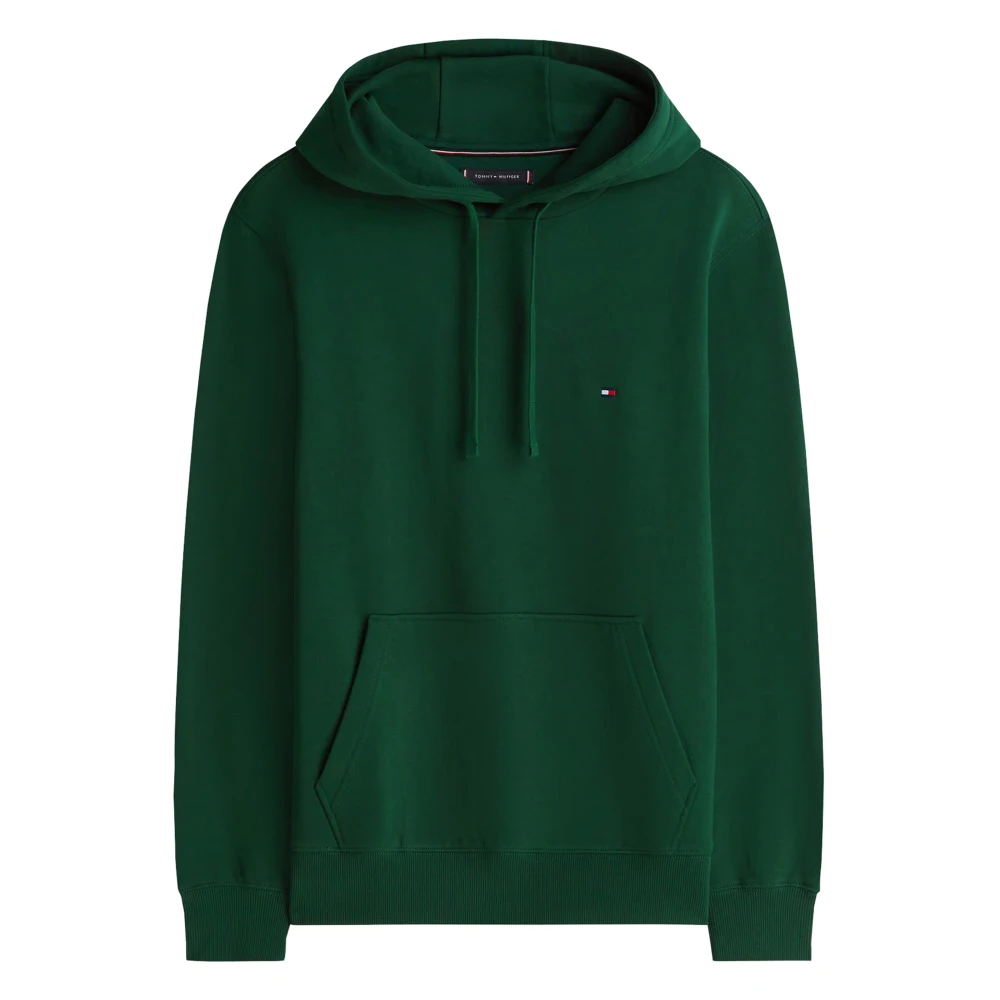 Tommy Hilfiger Green Hoodies, Male, L, Essential Terry Hoody