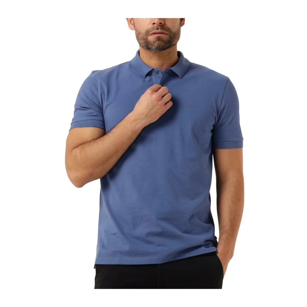 Boss Black Heren Polo T-shirts Pallas Blauw Blue Heren
