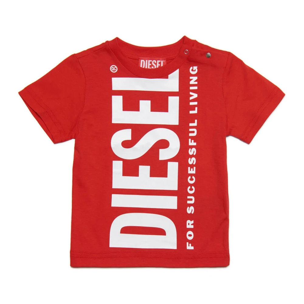Diesel Boys Red Kids Short Sleeve T-Shirts, 12 M, T-Shirt