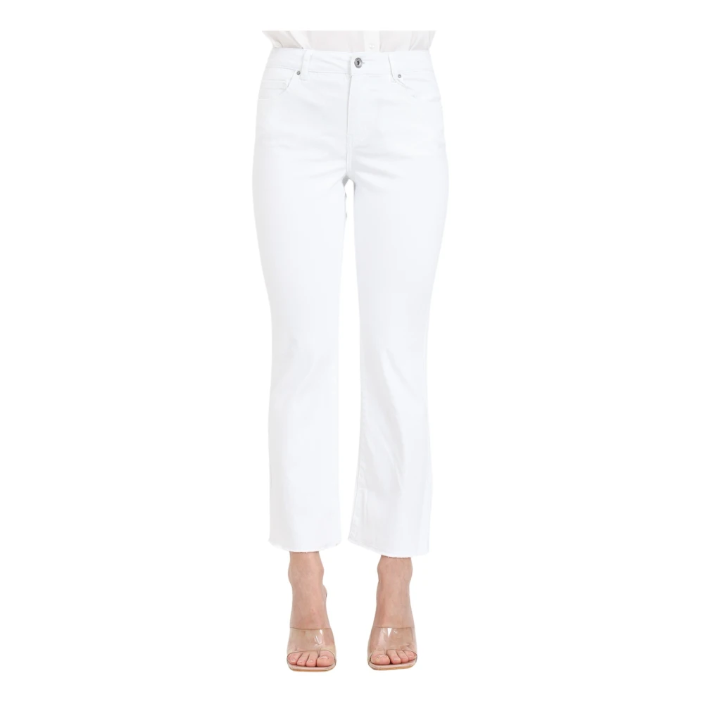 Only Witte Logo Achter Skinny Jeans White Dames