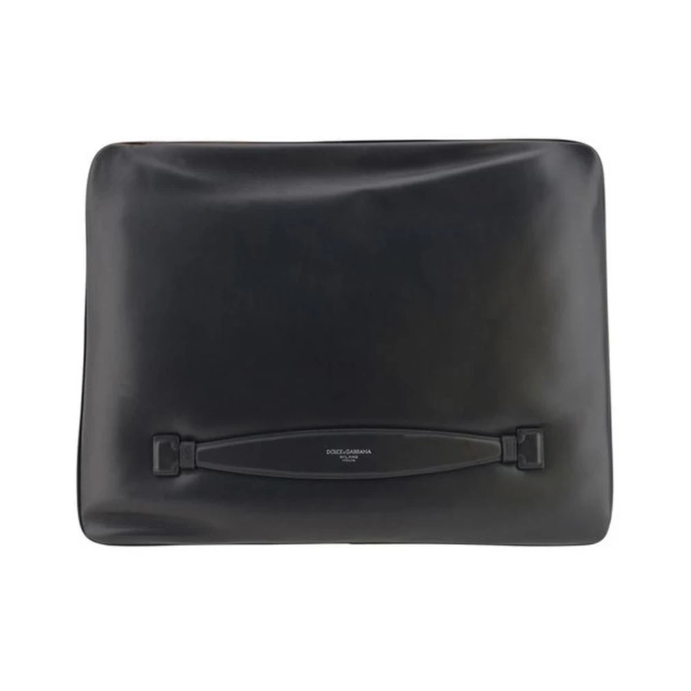 Dolce & Gabbana Monogram Leren Clutch met Rits Black Heren