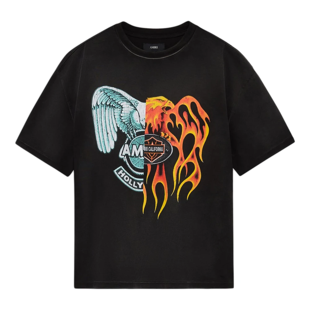 Amiri Men's Black T-Shirts, L, Eagle Graphic-Print T-Shirt