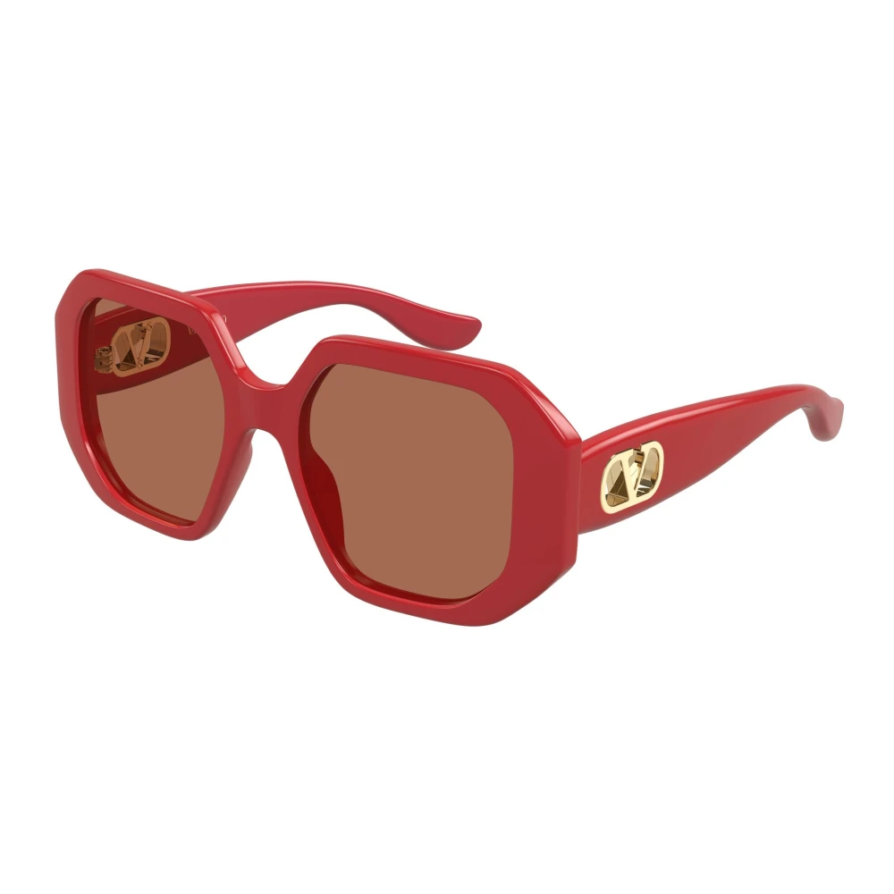 Valentino Women's Red Vlogo Geometric-Frame Sunglasses - Sunglasses - 55 Mm - Accessories