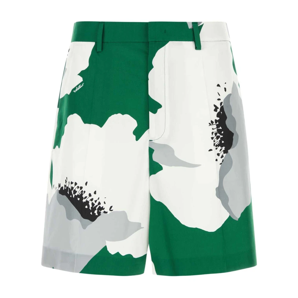 Valentino Garavani Men's Multicolor Casual Shorts, L, Printed Cotton Bermuda Shorts