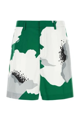Printed Cotton Bermuda Shorts