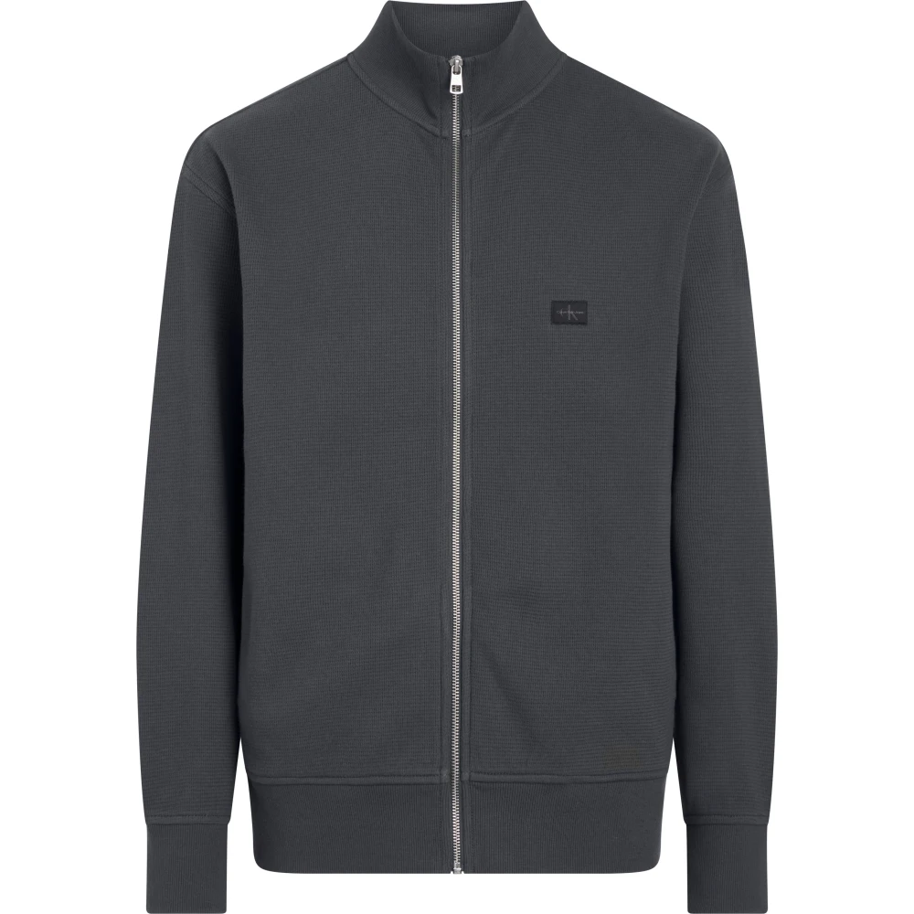 Calvin Klein Katoenen Zip Sweater Gray Heren