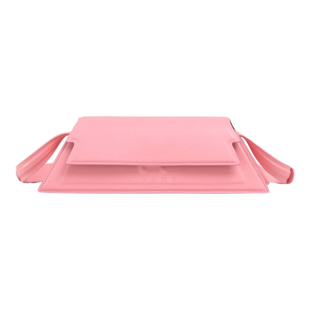 Marni Mini trunkoise tas in glad lichtroze leer Pink Dames