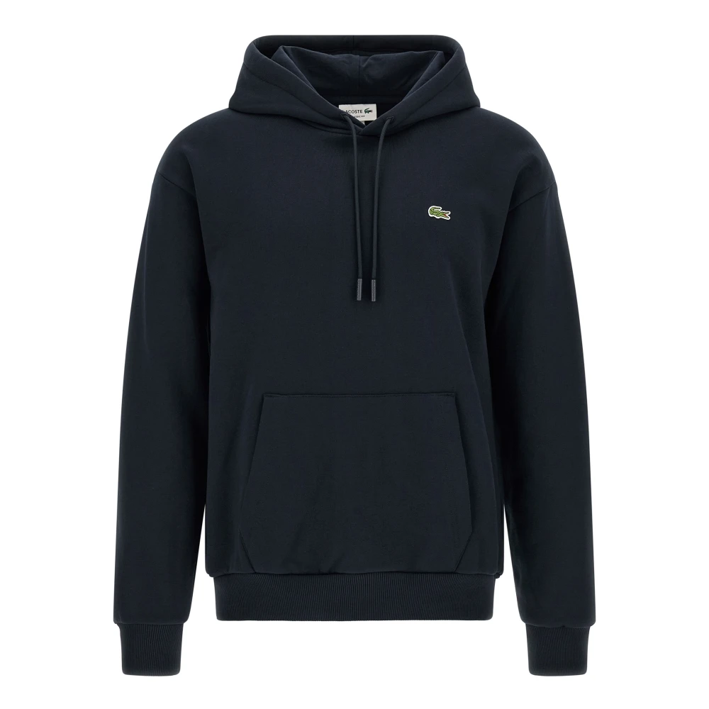 Lacoste Blue Relaxed Fit Logo Patch Hoodie - Male - Hoodies - Xl - Sweatshirts & Hoodies
