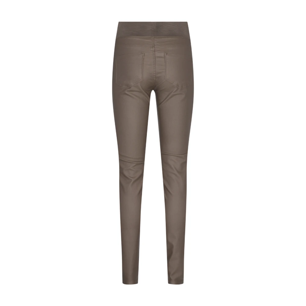 Freequent Gecoate Powerstretch Skinny Broek met Hoge Taille Brown Dames