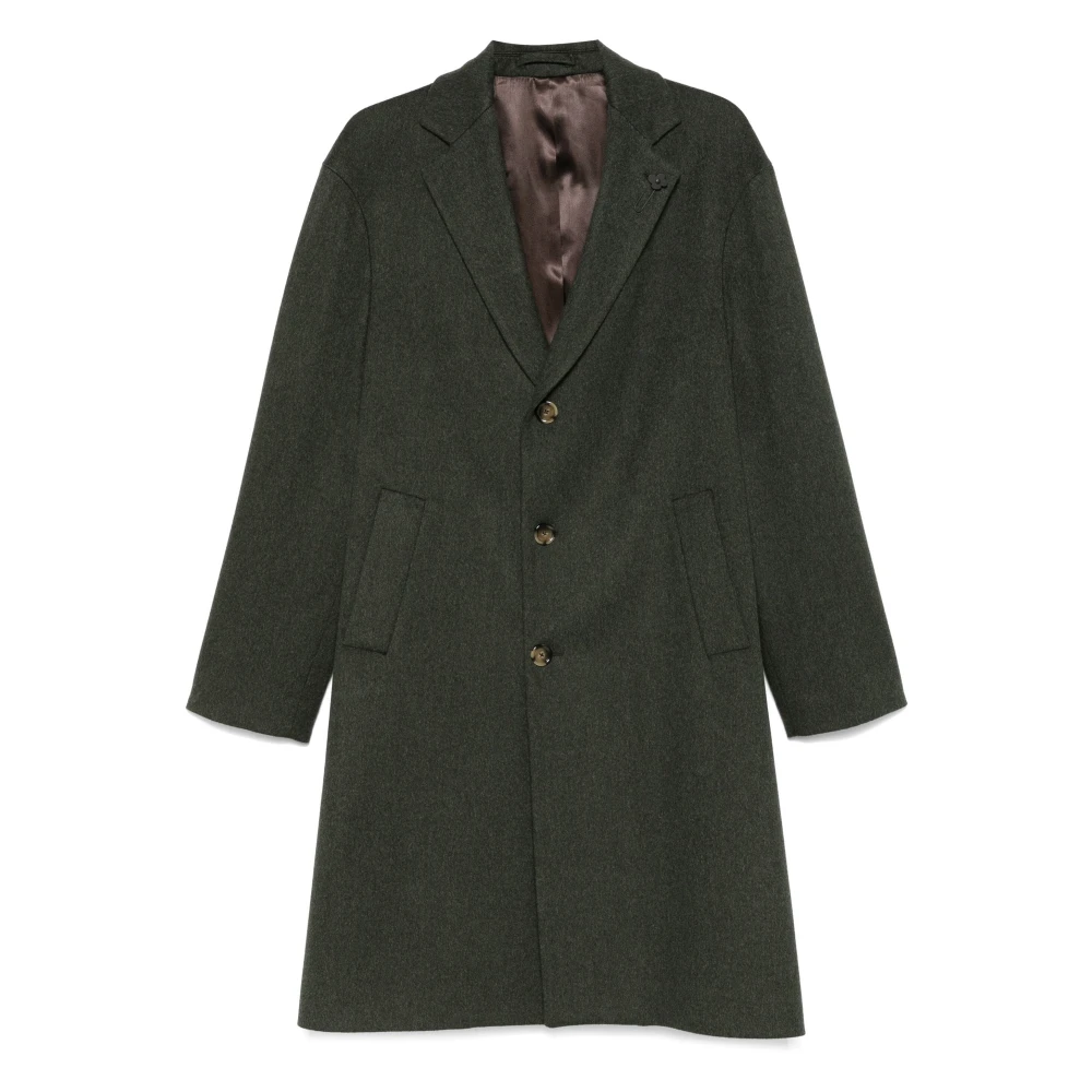 Lardini Wollen jas met knoopsluiting Green Heren