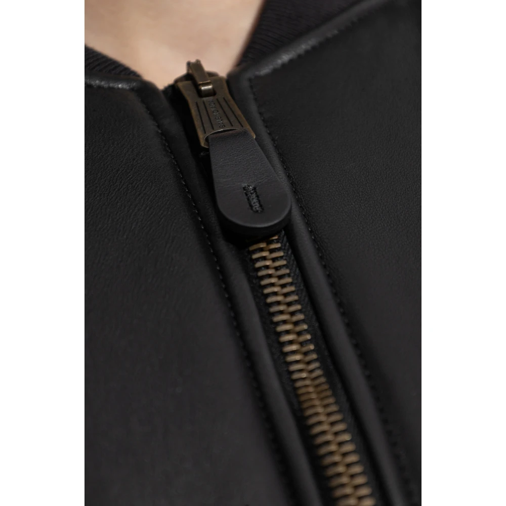 Balenciaga Leren jack type bomber Black Dames