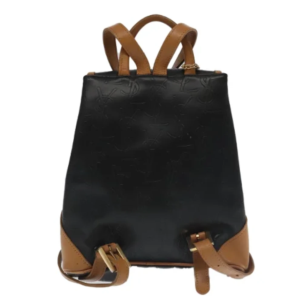 Saint Laurent Vintage Pre-owned Leather backpacks Black Dames