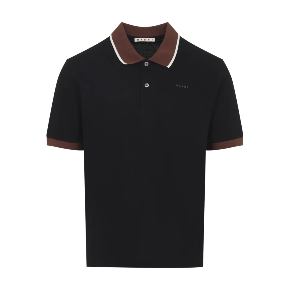 Marni Men's Black Cotton Polo - Polo Shirts - M - Tops