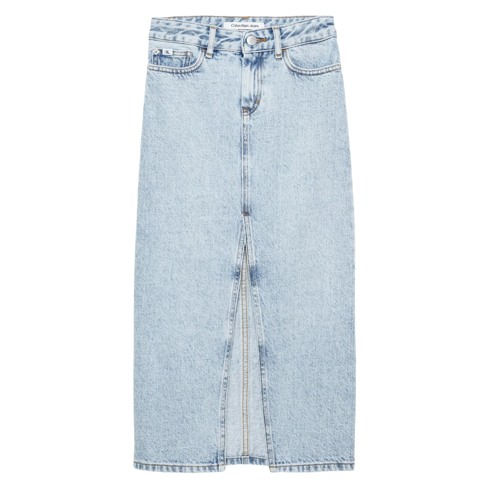 Calvin Klein Girls Blue Kids Skirts, 16 Y, Denim Maxi Skirt & Strap Top Set
