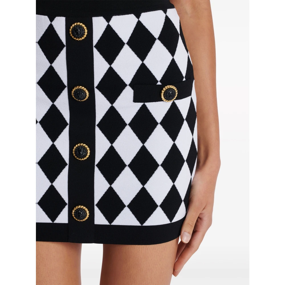 Balmain EAB Noir Blanc Rok Black Dames