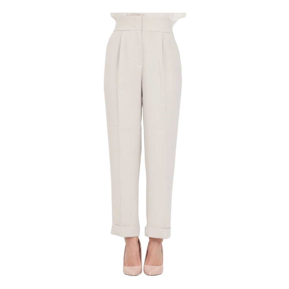 Armani Exchange Hoge taille Beige Broek met Skinny Pijp Beige Dames