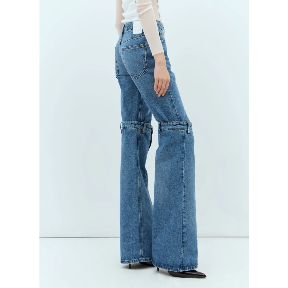 Coperni Open Knie Jeans met Knoopsluiting Blue Dames