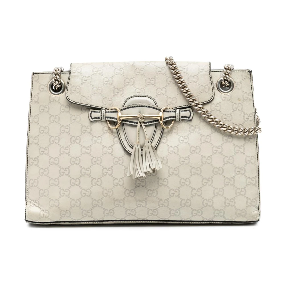 Gucci Vintage Women's Gray Pre-Owned Chain Shoulder Bag
