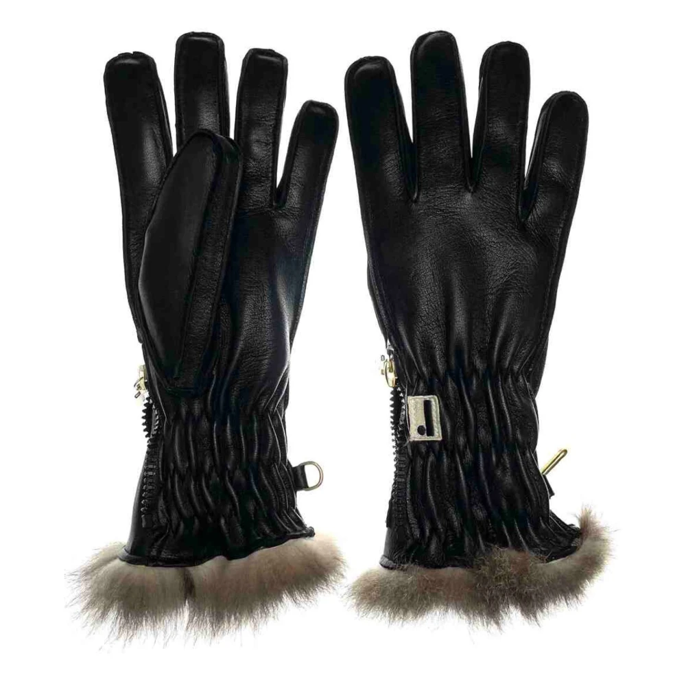 Restelli Guanti Nappa Ski Handschoenen in Zwart Black Unisex