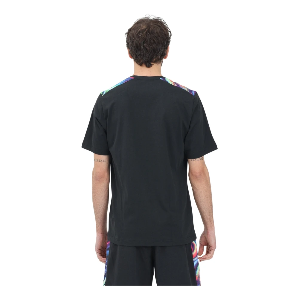 Australian Zwarte T-shirt met korte mouwen en kleurrijke schouderinzetten Black Heren