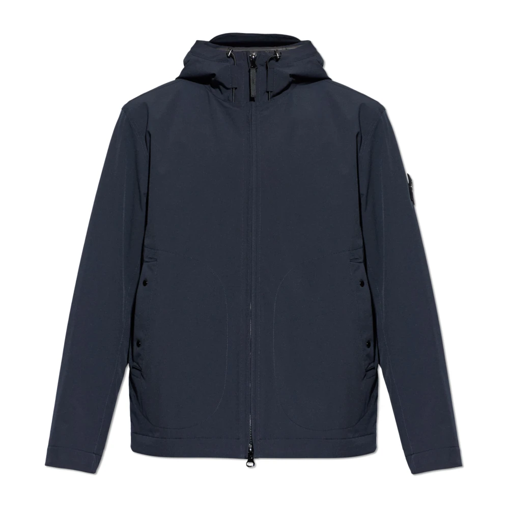 Stone Island Blue Insulated Hooded Jacket - Male - Light Jackets - M - Jackets