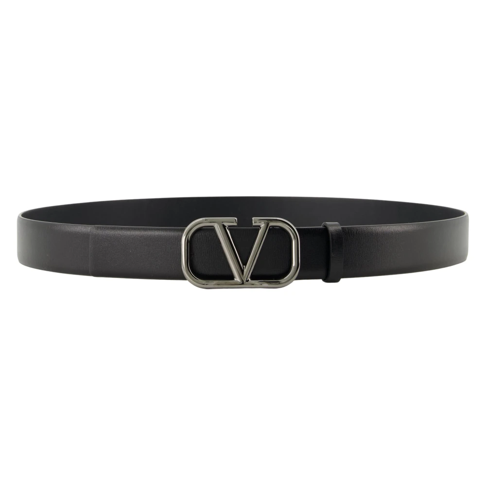 Valentino Garavani Zwarte VLogo Leren Riem Black Heren