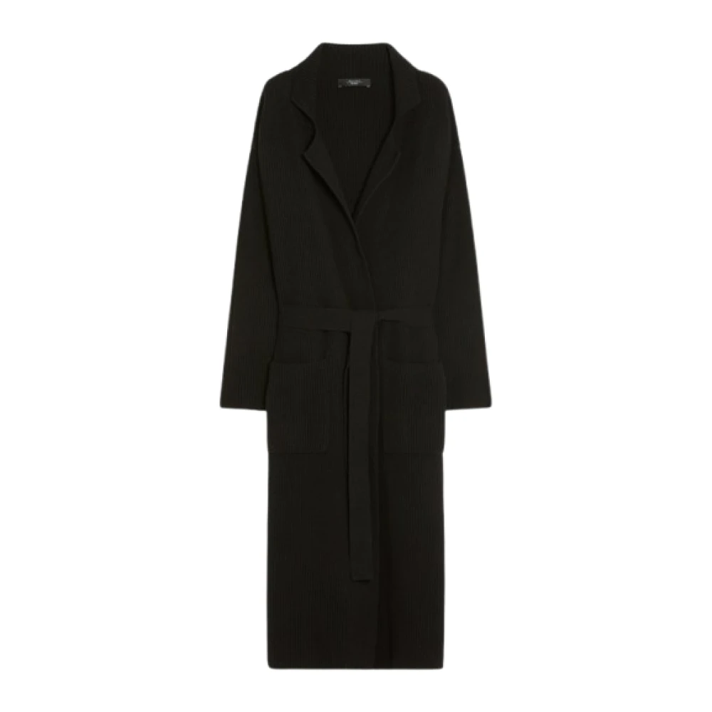 Max Mara Weekend Zwarte Wollen Vest met Riem Black Dames