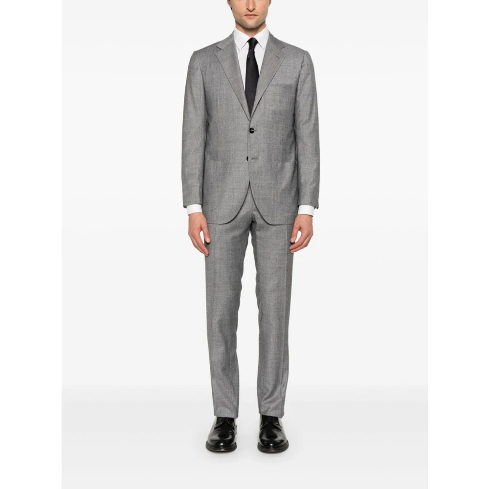Kiton Grijze Wollen Blazer en Broek Set Gray Heren