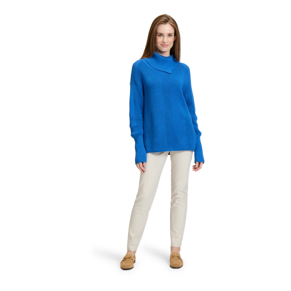 Betty Barclay Chunky Gebreide Coltrui Blue Dames