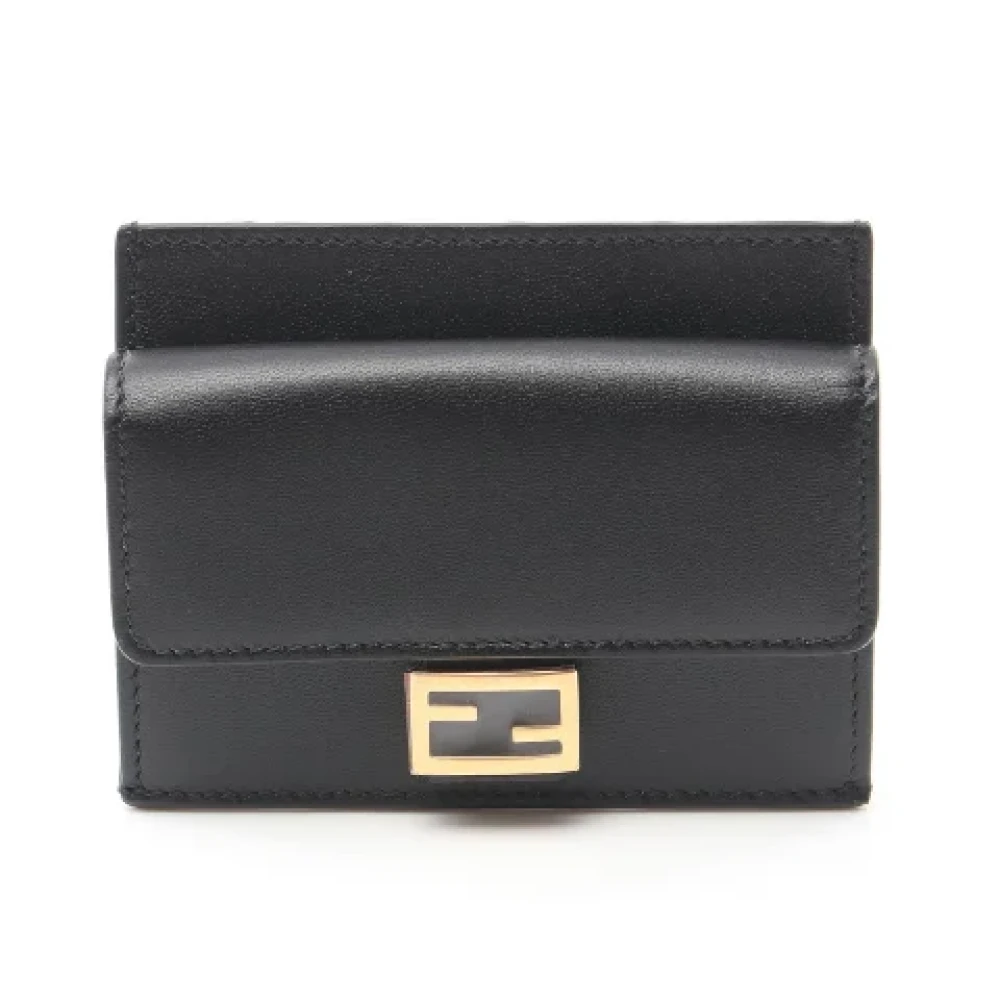 Fendi Vintage Pre-owned Leather wallets Black Dames
