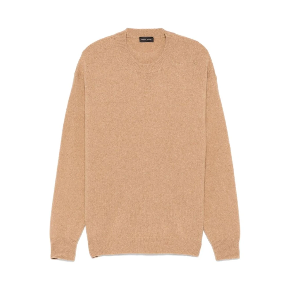 Roberto Collina Kameelbruine Gebreide Crew Neck Sweater Beige Heren