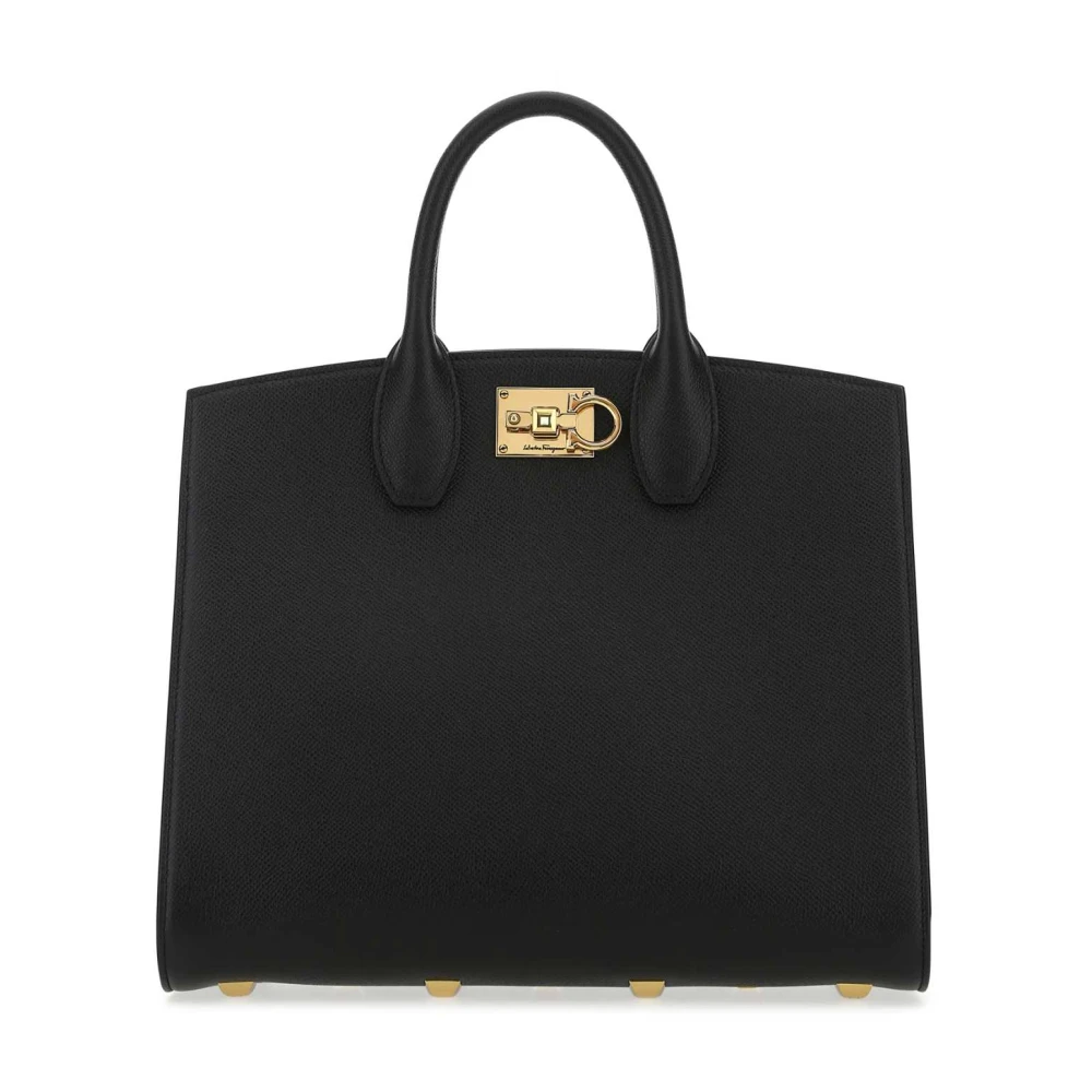 Salvatore Ferragamo Svart läder Studio Handväska Black, Dam