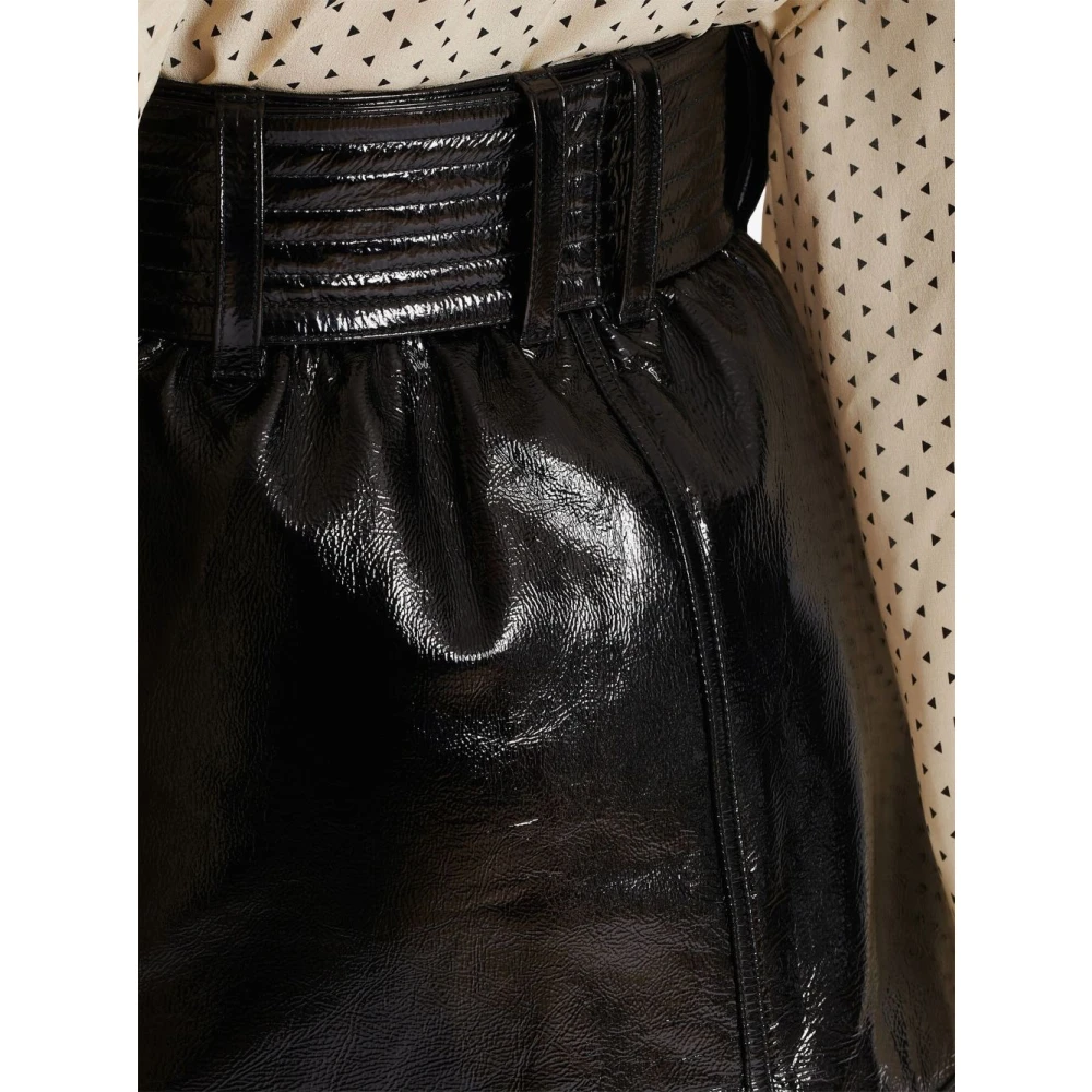 Balmain Noir Patent Leren Riem Black Dames