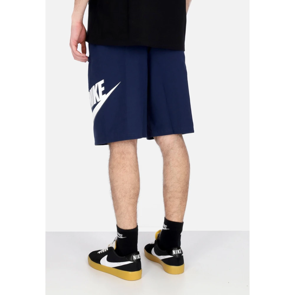 Nike Midnight Navy Wit Geweven Twill Shorts Blue Heren