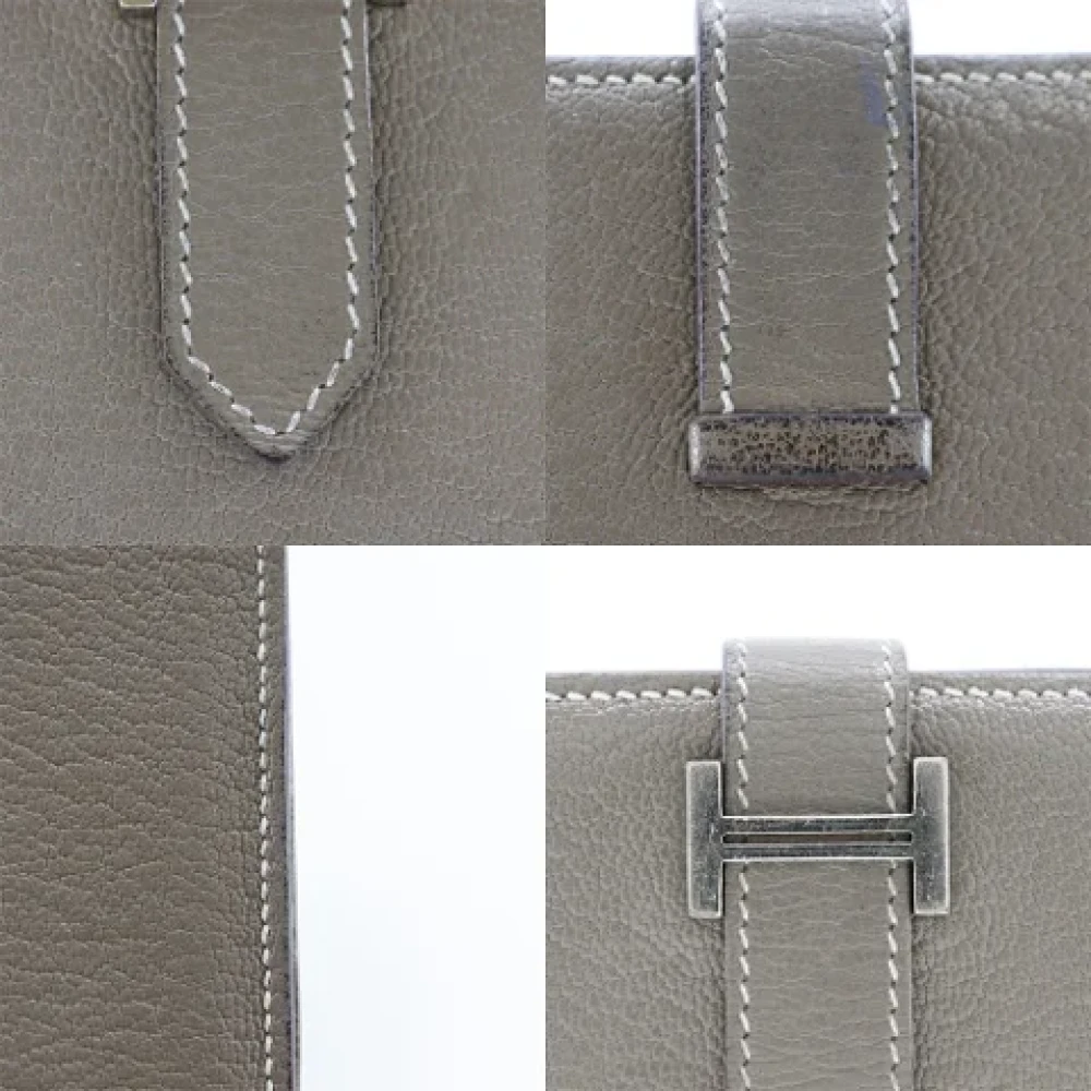 Hermès Vintage Pre-owned Leather wallets Beige Dames