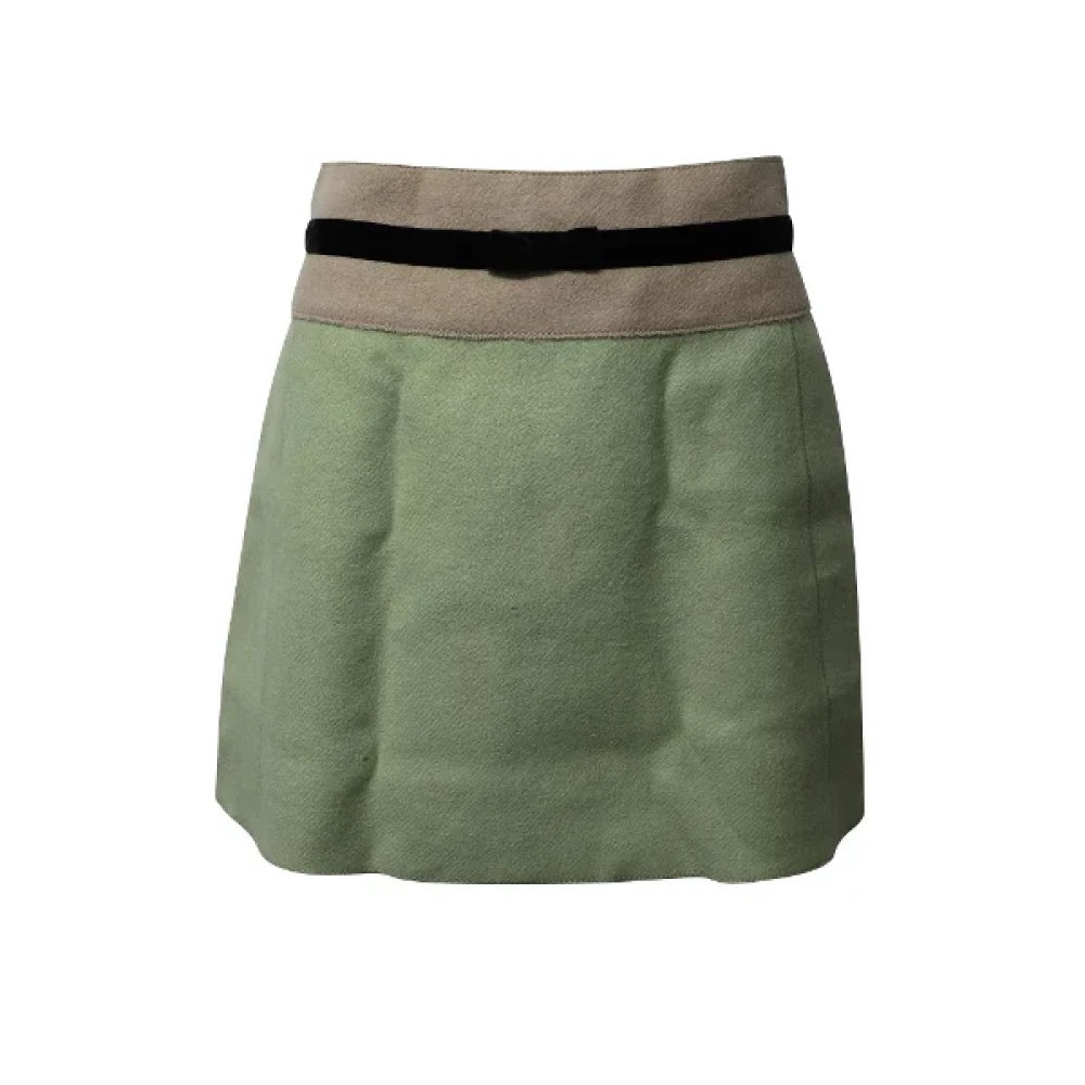 Miu Pre-owned Wool bottoms Green Dames