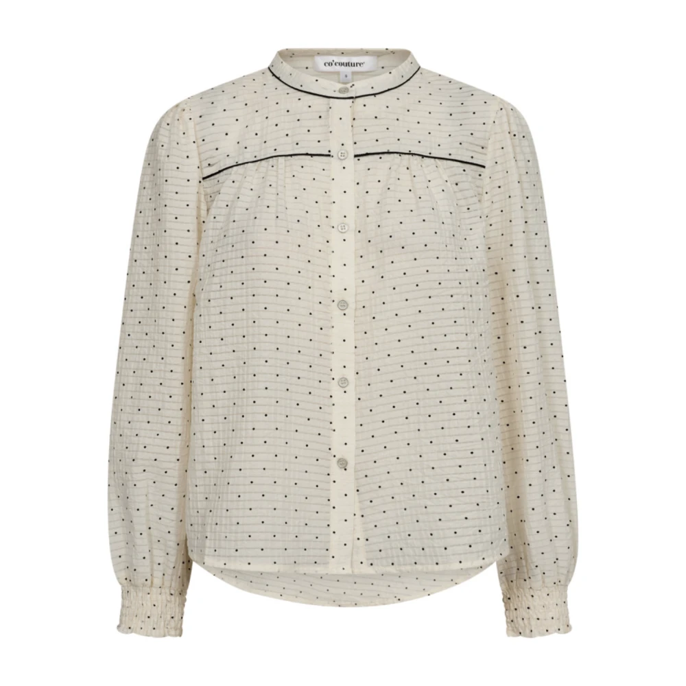 Co'Couture Beige Dot Mönstrad Skjorta Blus Beige, Dam