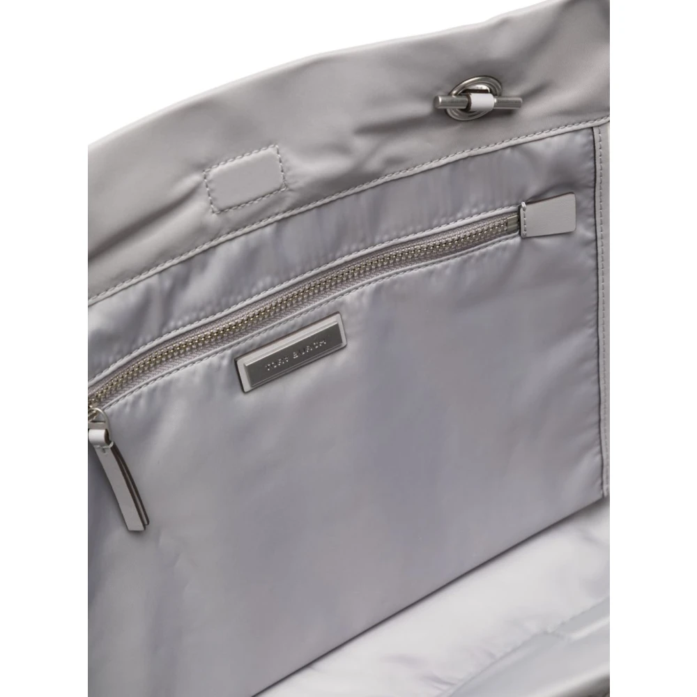TORY BURCH Stijlvolle Schoudertas met Logo Patch Gray Dames