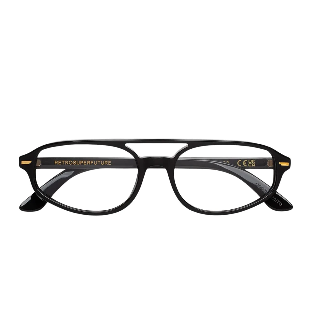 Retrosuperfuture Unisex Black Glasses, 55 Mm, Numero 153 Optical Frame