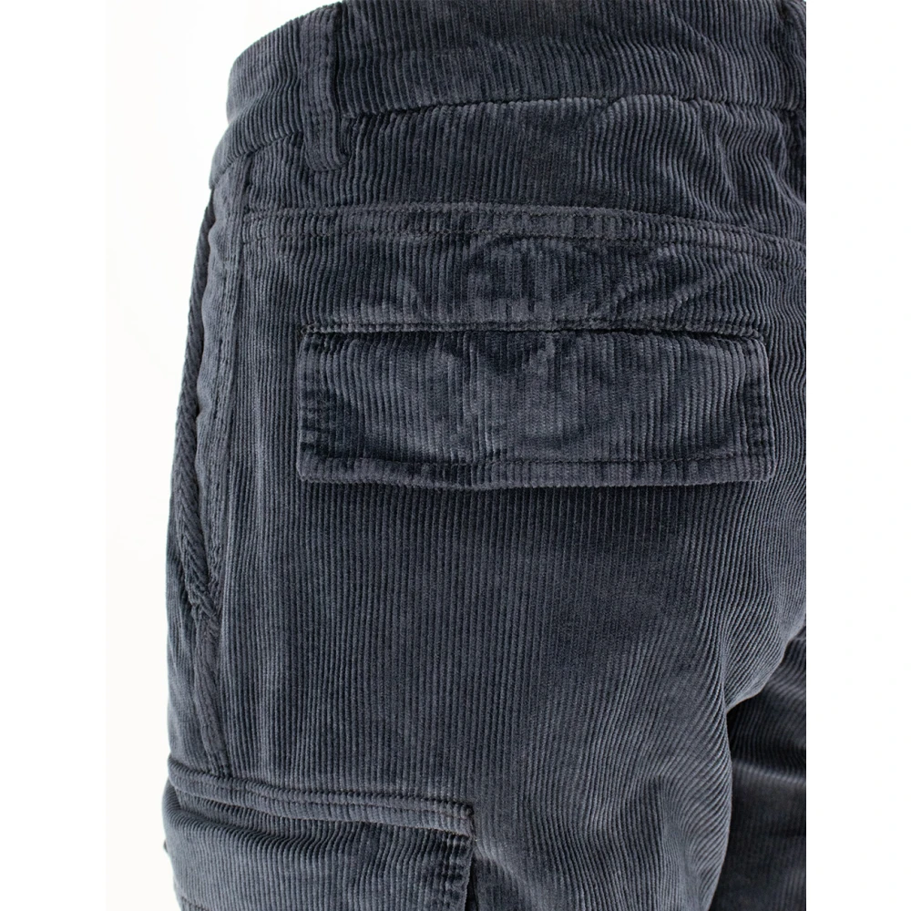 Eleventy Cargo Style Straight Leg Trousers Blue Heren
