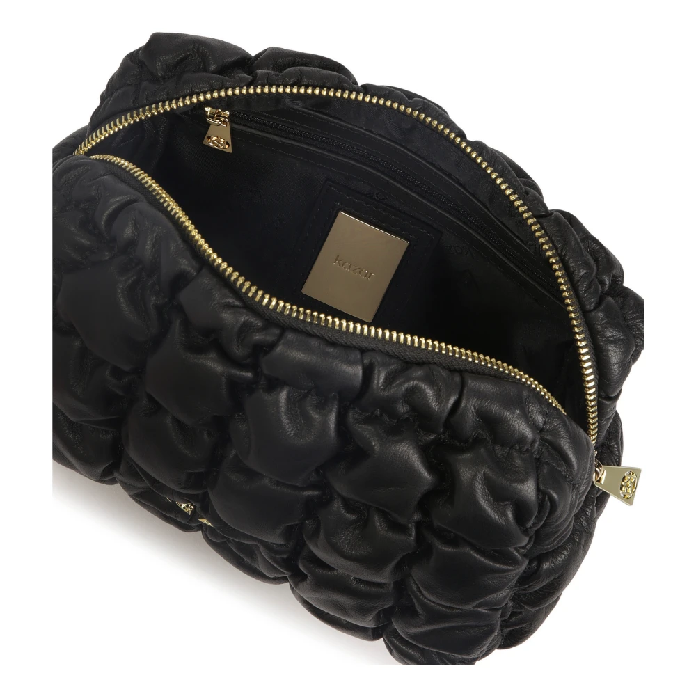 Kazar Luxe gewatteerde leren cosmetische tas Black Dames