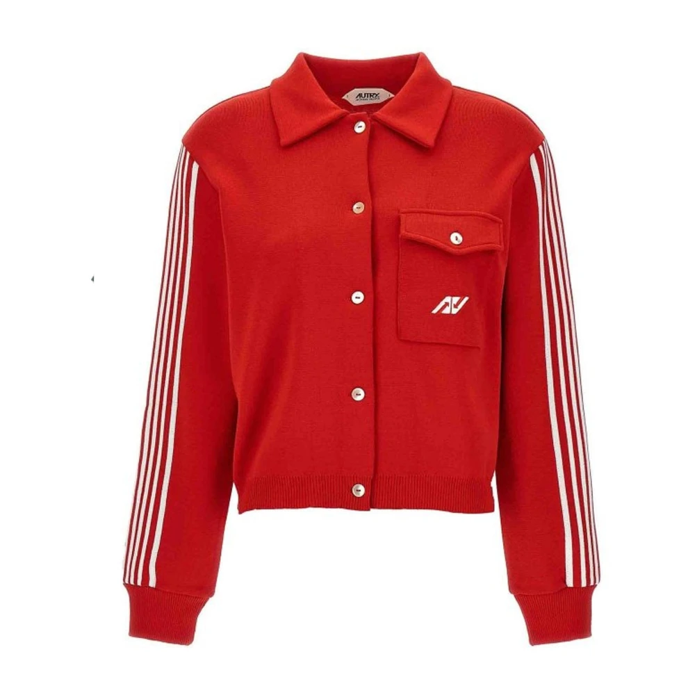 Autry Women's Red Side Band Cardigan - Cardigans - L - Knitwear