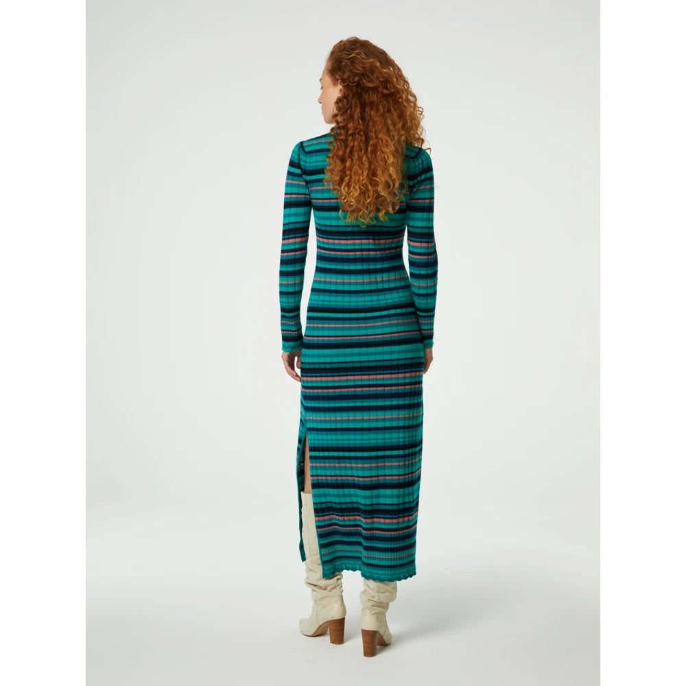 Fabienne Chapot Aansluitende Ribgebreide Jurk Multicolor Dames