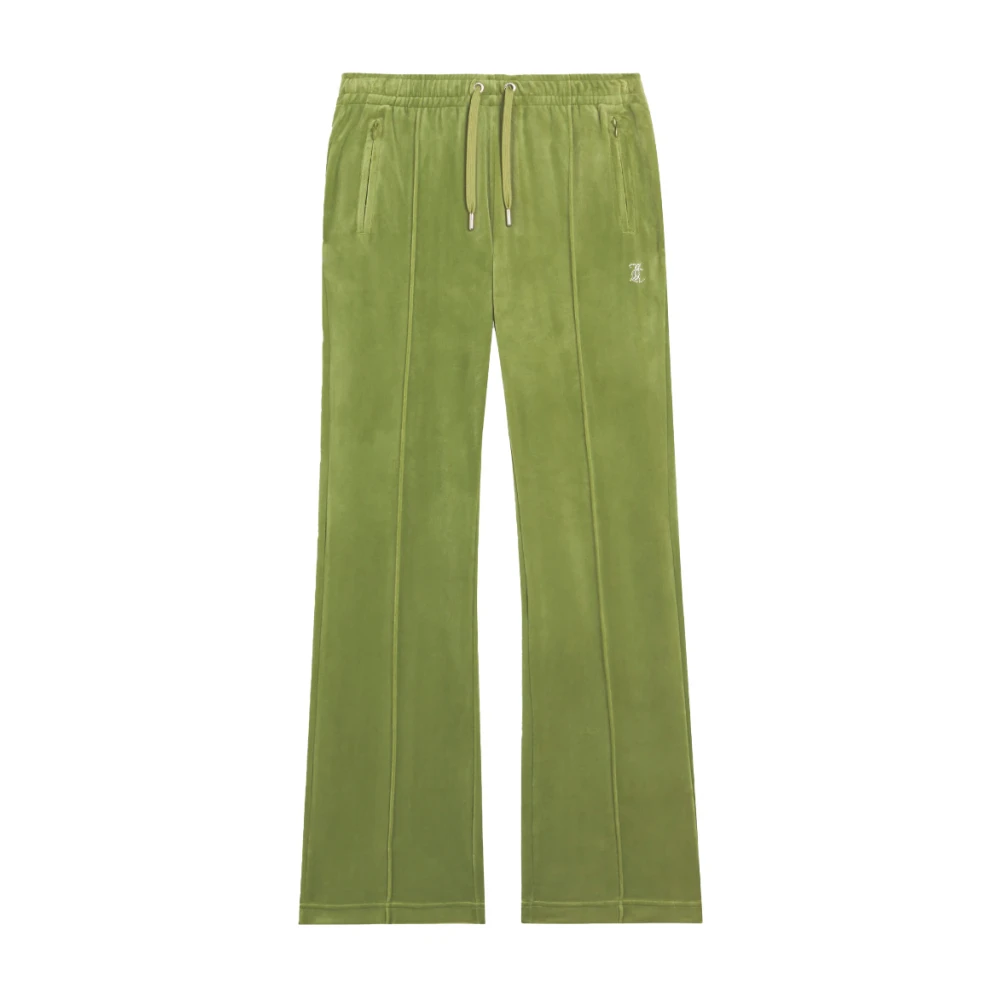 Juicy Couture Middelhoge Taille Koord Sweatpants met Swarovski Green Dames