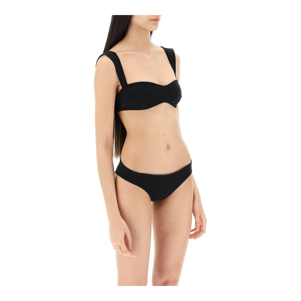 Magda Butrym Lycra Bikini Top met grote bandjes Black Dames