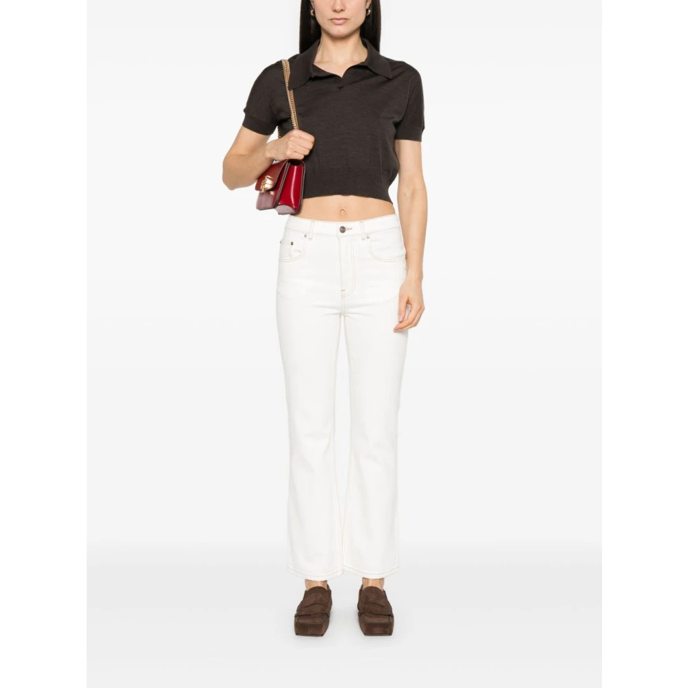 TORY BURCH Witte Jeans met Klassieke Vijf Zakken White Dames
